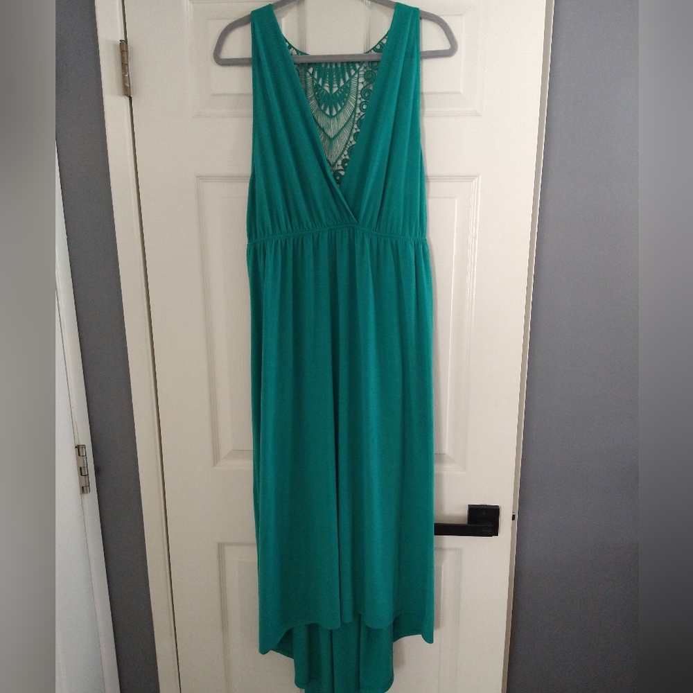 Delirious 3x green dress with crochet back detail